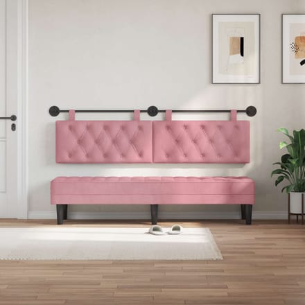 vidaXL - Hangend - hoofdbord - Roze - Fluweel