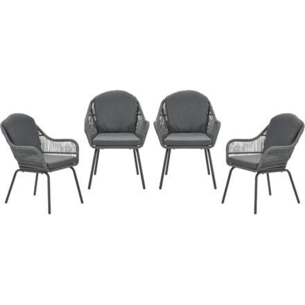 Garden Impressions Triton tuinstoelen set van 4 grijs rope