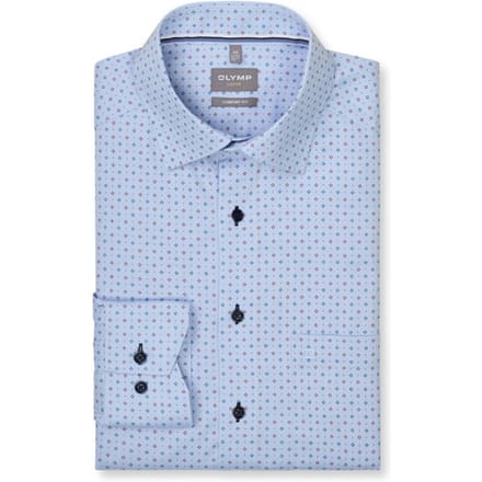 OLYMP Luxor Overhemd, Comfort Fit, Button-Under, Bleu
