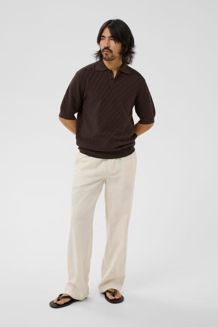 Regular fit poloshirt van puur katoen in tricotlook