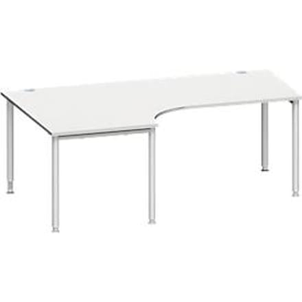 Schäfer Shop  Genius Hoekbureautafel MODENA FLEX 90°, aanbouw links, B 2000 mm, lichtgrijs