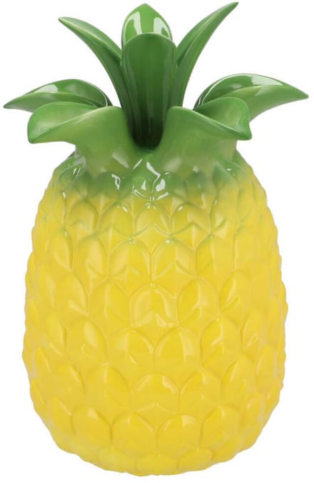 DK Design Bloemenvaas Tropical Pineapple - ananas vaas - geel - D14 x H18 cm
