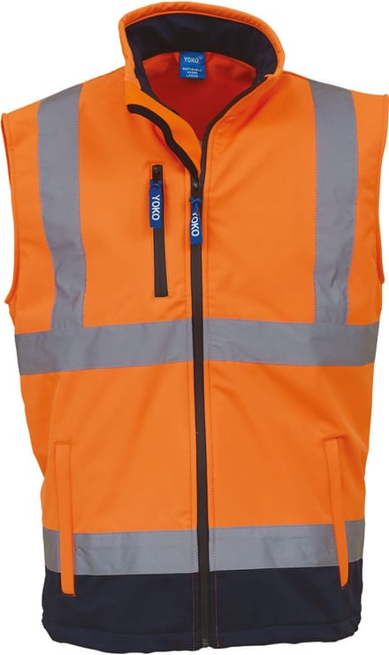 Fluo Softshell Bodywarmer - Fluo Orange/Navy - S - Yoko