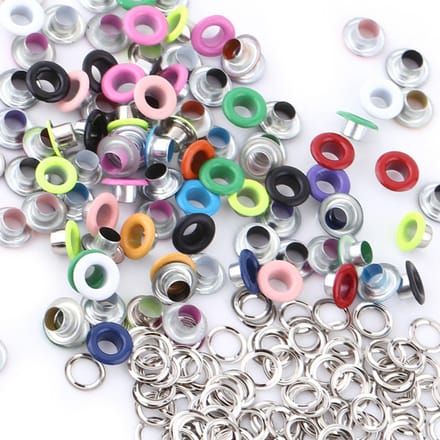 100 Sets 5mm Metallic Scrapbooking Oogjes Gesp Leerbewerking Kledingaccessoire(Gemengde kleur)