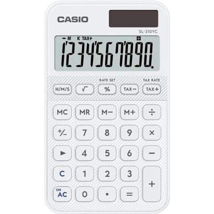 Casio Zakrekenmachine Wit (b x h x d) 70 x 8.6 x 120 mm
