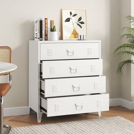 Ladekast Hämeenlinna commode met lades 92x80x40 cm wit [en.casa]