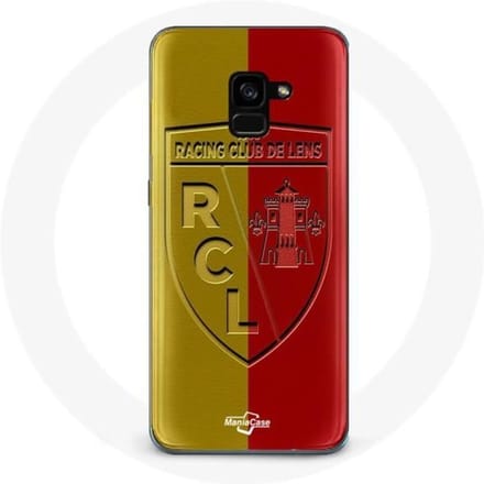Samsung Galaxy A5 2018 hoesje rcl lens Logo gele en rode achtergrond
