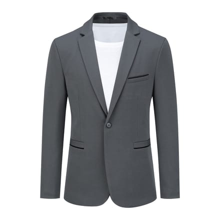 Heren colbert slim fit jas zakelijk dagelijks blazer grijs