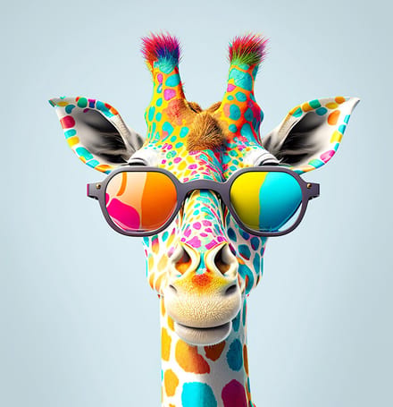 Diamond Painting Set - Giraffe Funky - incl. Pen & Wax - 30 x 30 cm