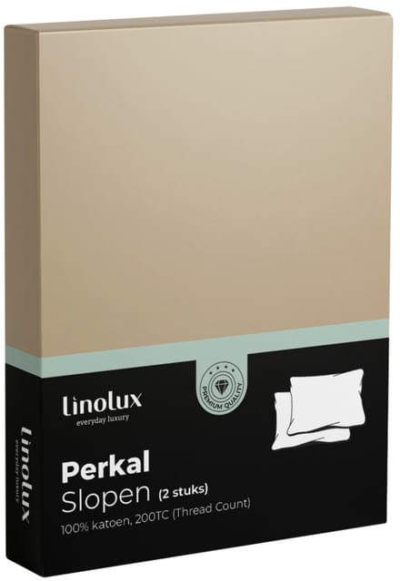 Linolux Kussensloop Katoen Perkal Sand 2x 60x70