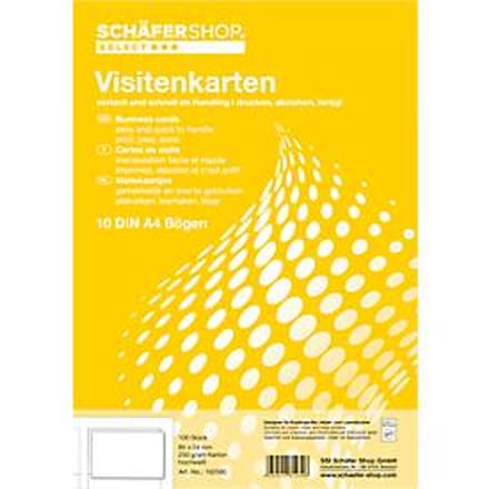 Schäfer Shop Select Visitekaartjes, 10 vellen/100 stuks 250g SSI