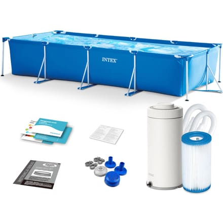 Intex - Rechthoekig Opzetzwembad - 450x220x84 cm - 10 staps Set - 3-laags PVC