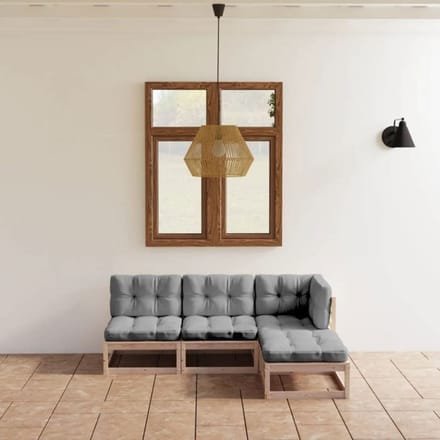 Maison Exclusive - Salon de jardin 4 pcs avec coussins Bois de pin massif