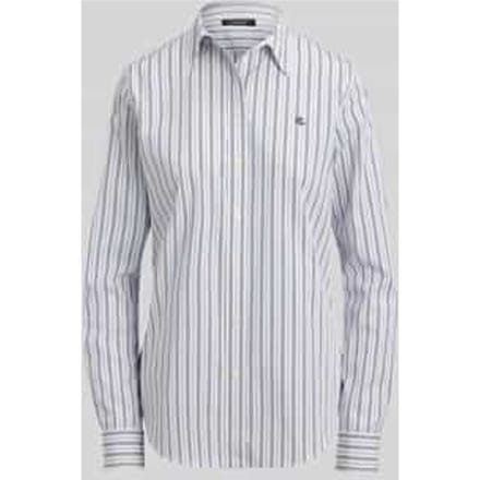 blouse met lange mouwen in relaxed fit van katoenmix