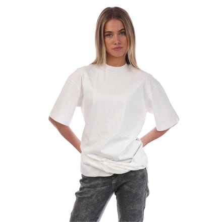 Off White Dames/Dames Pijl Katoen Twisted Hem T-Shirt (Wit)