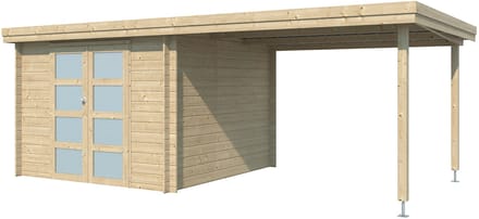 Woodlands Blokhut Oregon met Overkapping 595 x 295 cm