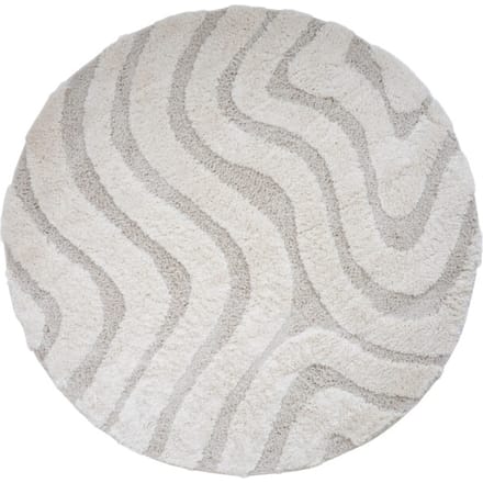 Vloerkleed Isa Cream 260 - Rond ø160 cm - Design Hoog-Laag Vloerkleed in Scandinavische / Japandi Stijl