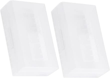 Batterij Opslagbox - Accu Houder - Veilige Opslag - Strak Sluitmechanisme - 2 Stuks - Transparant
