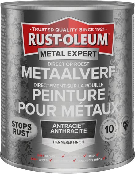 Rust-Oleum Metal Expert Direct Op Roest Hamerslag Verf Antraciet 750ml