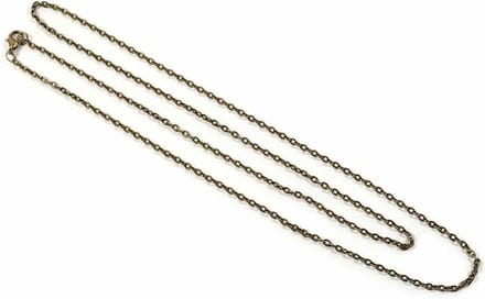 Lange Afgewerkte Schakelketting IJzer Antiek Brons - 80 cm