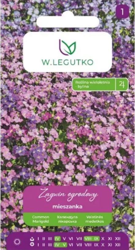 W.Legutko - Tuin bloemen mix - Blauw, roze, paars