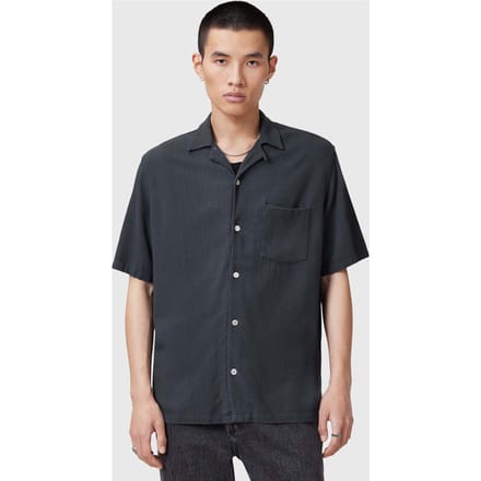 AllSaints Cudi Ss Shirt Fountain Blue Taglia: M | Camicie Casual Outlet | Uomo | Blu