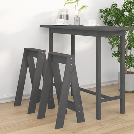 vidaXL - Krukken - 2 - st - 40x40x75 - cm - massief - grenenhout - grijs