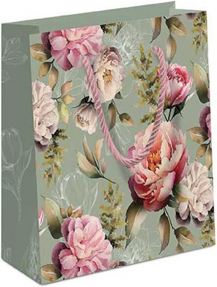 Ambiente Cadeautas 22,5x17x9 cm - Peonies composition green