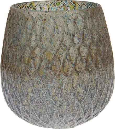 Clayre & Eef Vaas Ø 14x15 cm Groen Glas
