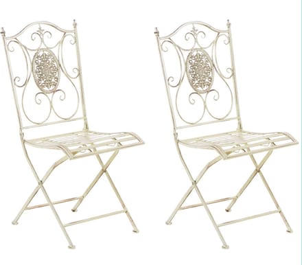 CLP Sibell Set van 2 tuinstoelen - Opvouwbaar antiek/creme
