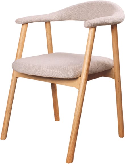 DS4U - Quinn eetkamerstoel beige - naturel hout