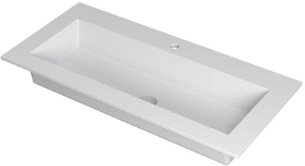 INK Kraft Wastafel Enkele Bak 1 Kraangat - 1000x450x10 mm - Mat Wit