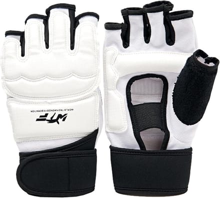 Kickboks Handschoenen - Trainingshandschoenen Boksen - Sparring en Training - Verstelbare Klittenbandsluiting - 17 x 7.5 cm - Wit Zwart
