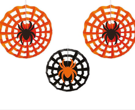 Fiestas Guirca - Waaier Halloween Spinnen - rood zwart