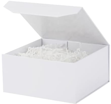 Kleine Witte Geschenkdozen 6 Stuks - Luxe Magnetische Dozen 15x15x7 cm
