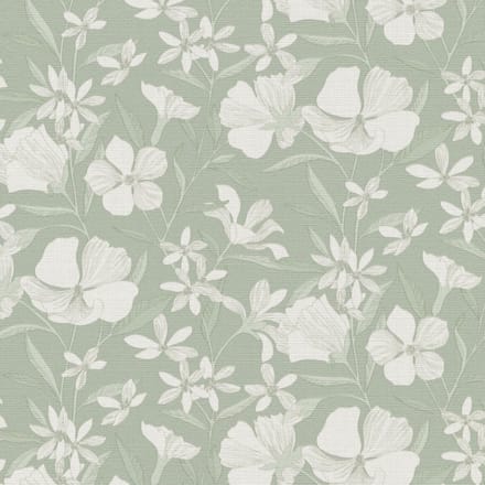 Erismann Vinylbehang 10519-07 - La Terasse - Botanisch Groen - 53cm x 10.05m