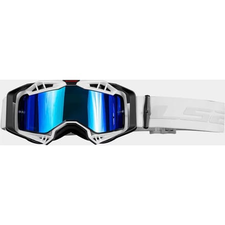 LS2 crossbril Aura Pro wit met blauw iridium vizier