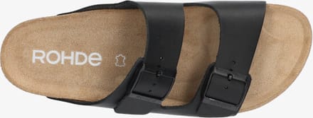Rohde Slipper Heren 2 Gespen Ergonomisch Voetbed Zwart Maat 42