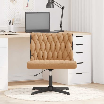 vidaXL - Bureaustoel - beige - wolachtige - stof