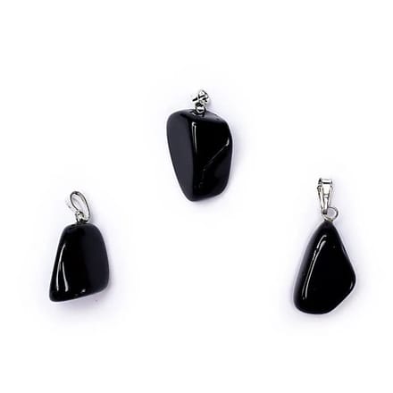 Zwarte obsidiaan edelsteenhanger met geboord oog