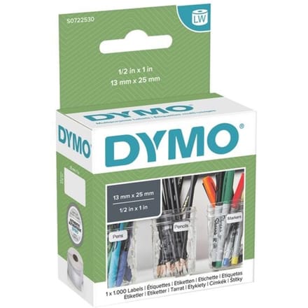 DYMO originele kleine LabelWriter multifunctionele labels | 13 mm x 25 mm | 1000 zelfklevende etiketten | Gemakkelijk te verwijderen labels voor de LabelWriter labelprinters | Gemaakt in Europa