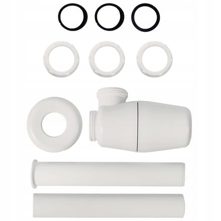 AQUI Basic - Wastafelsifon - PVC - Wit - Volledig Regelbaar