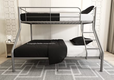 Nessa® - 3 Persoons Stapelbed - Triobed - Metaal - 90x200 / 140x200