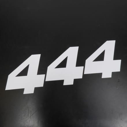 3 sticker startnummer zelfklevend cijfer 4 wit 20x25cm voor motor