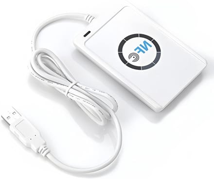 Chip Card Reader zonder NFC en RFID, ACR122U ISO 14443A/B, USB 2.0, Compact en Efficiënt, 65 x 12.8 x 98 mm