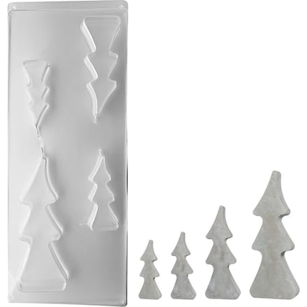 Gietvorm "4 dennenbomen", ca. 8-16 cm