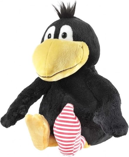 Heunec pluche knuffeldier vogel Kleine Raaf/kraai - zwart - 25 cm - Kraaien