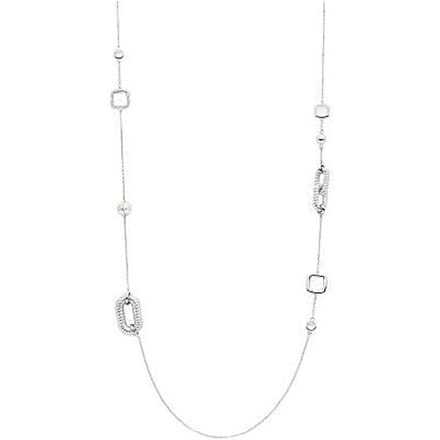 TI SENTO Dames Ketting - 925 zilver - Zirconia wit - Maat 80 - 34045ZI
