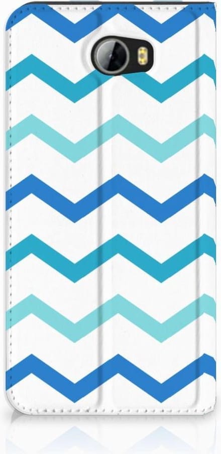 Huawei Y5 2 | Y6 Compact Hoesje met Magneet Zigzag Blauw