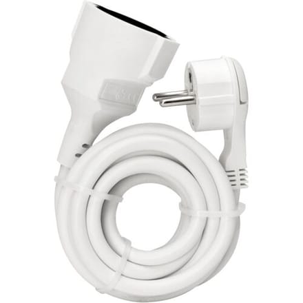 Kopp verlengsnoer platte stekker 5m H05VV-F 3G1,5